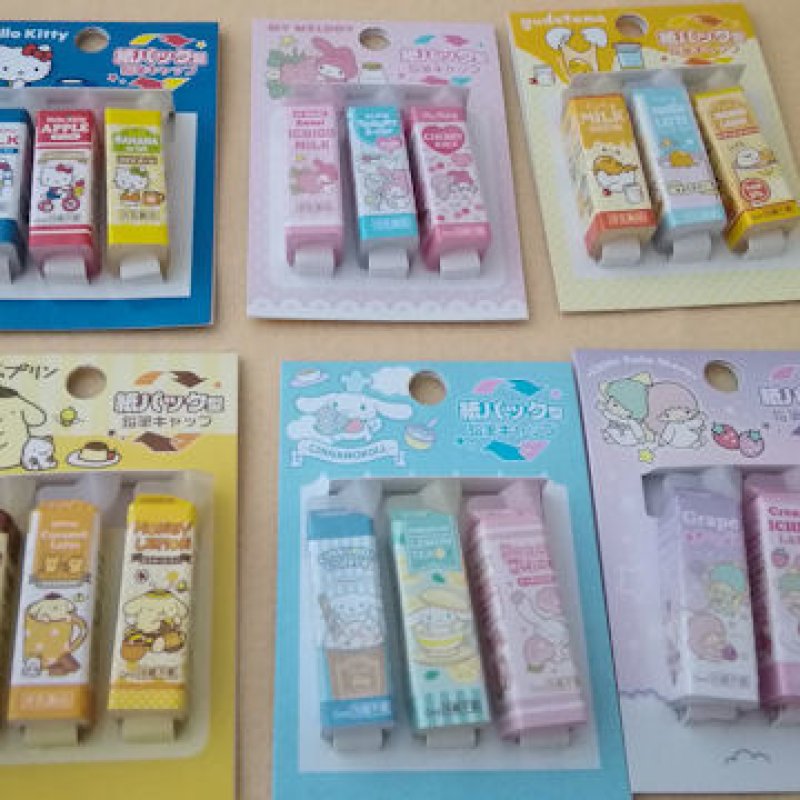 画像1: 180725 サンリオキャラクターズ 紙パックドリンク型鉛筆キャップ《ゆうパケットOK》 (1)
