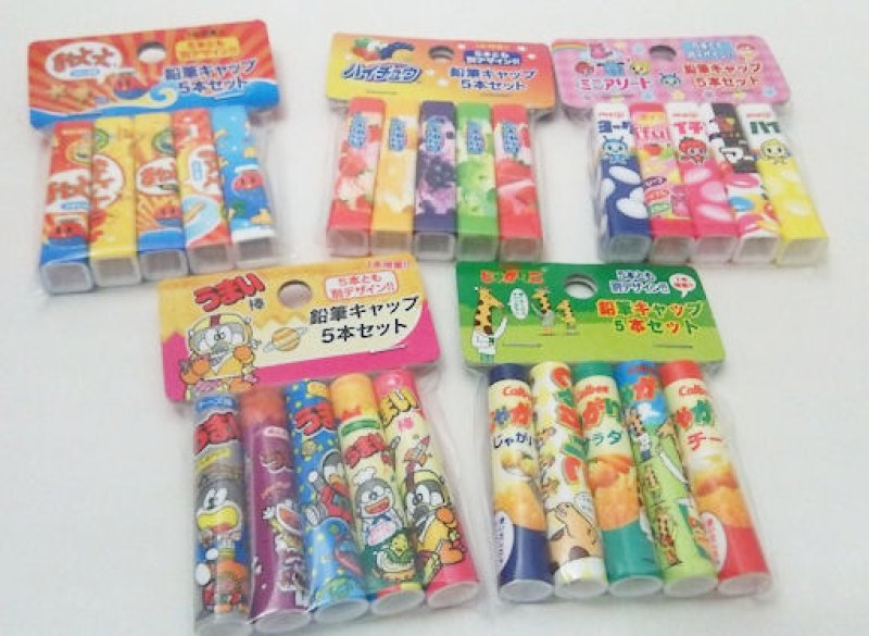 画像1: 180819　おやつマーケット鉛筆キャップセット＜ゆうパケットOK> (1)