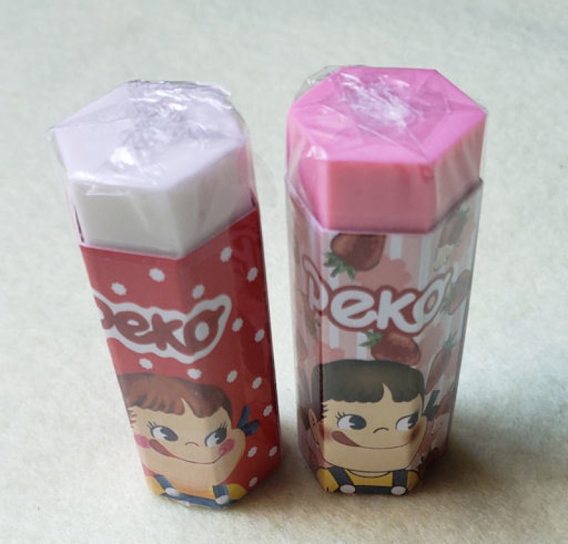 画像1: 190929 ペコちゃん六角消しゴム《ゆうパケットOK》 (1)