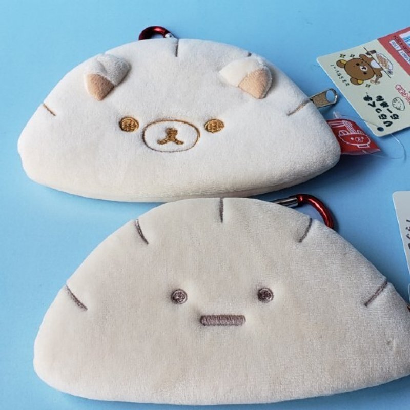 画像1: 250407 リラックマ＆すみっコぐらし　いつでもらーめん雑貨　餃子ぬいぐるみポーチ＜ゆうパケットOK> (1)