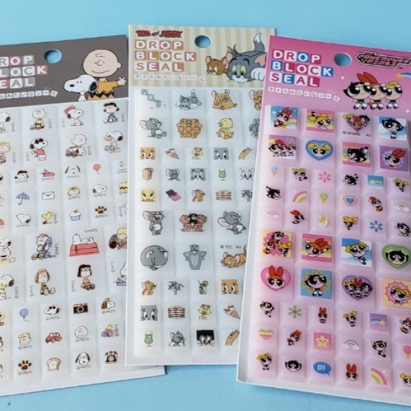 画像1: 250702　キャラクター　ドロップブロックシール＜ゆうパケットOK＞ (1)