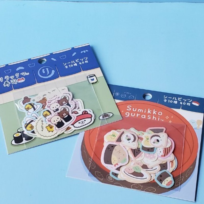 画像1: 251116　リラックマ＆すみっコぐらし　いつでもお寿司雑貨　シールビッツ＜ゆうパケットOK> (1)