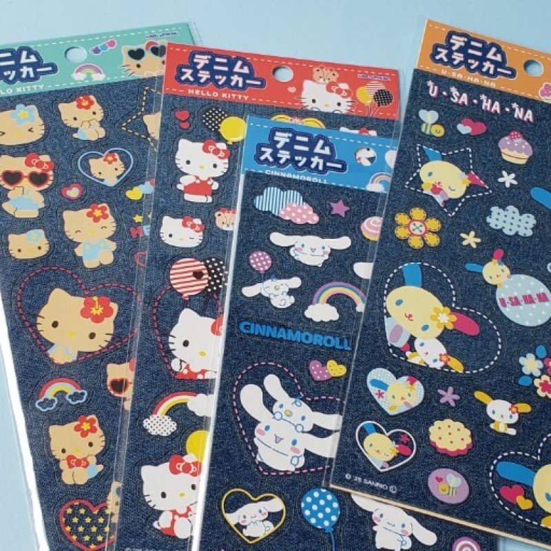 画像1: 251116　サンリオキャラクターズ　デニムステッカー＜ゆうパケットOK> (1)