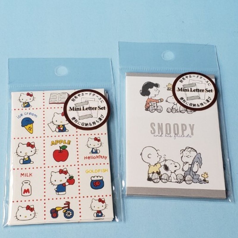 画像1: 251113　SNOOPY＆ハローキティ　カードサイズアイテムコレクション　ミニレター＜ゆうパケットOK> (1)